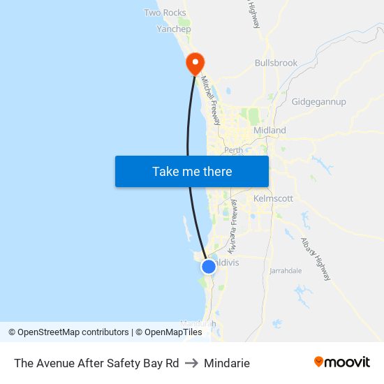 The Avenue   After Safety Bay Rd to Mindarie map