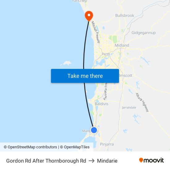 Gordon Rd After Thornborough Rd to Mindarie map