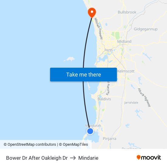 Bower Dr After Oakleigh Dr to Mindarie map