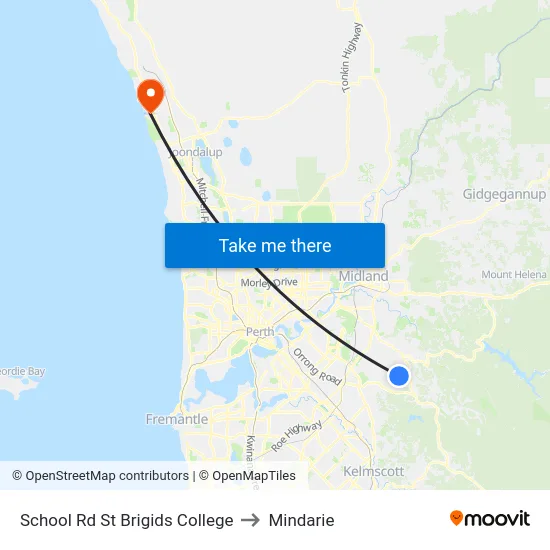 School Rd St Brigids College to Mindarie map