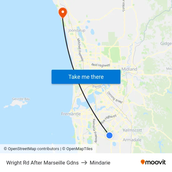 Wright Rd After Marseille Gdns to Mindarie map