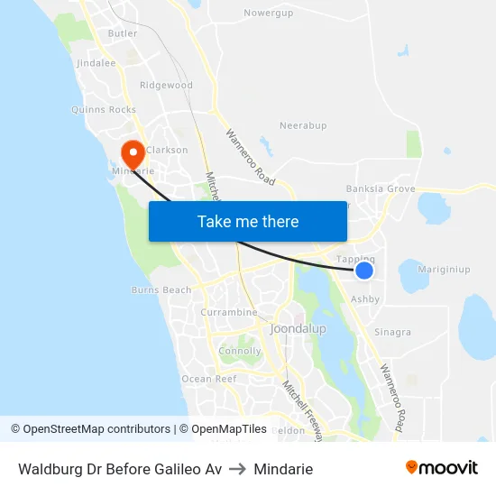 Waldburg Dr Before Galileo Av to Mindarie map