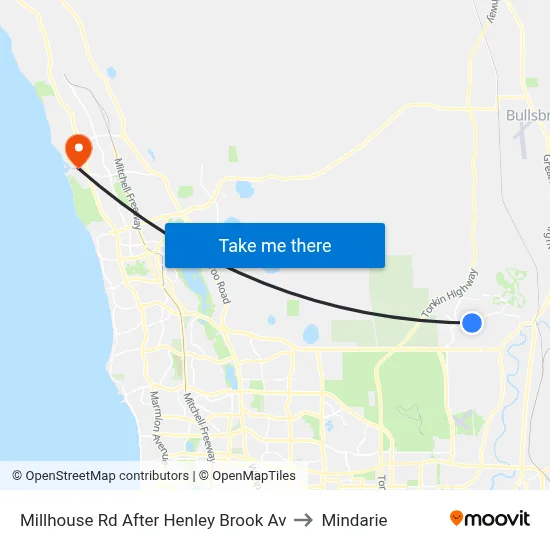 Millhouse Rd After Henley Brook Av to Mindarie map
