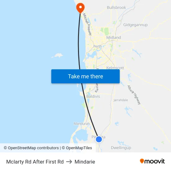 Mclarty Rd After First Rd to Mindarie map