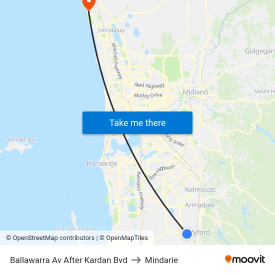 Ballawarra Av After Kardan Bvd to Mindarie map