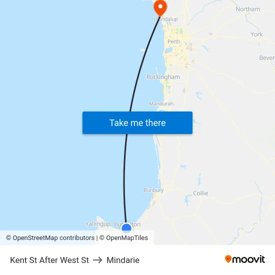 Kent St After West St to Mindarie map