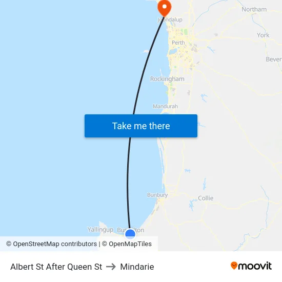 Albert St After Queen St to Mindarie map