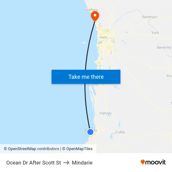 Ocean Dr After Scott St to Mindarie map