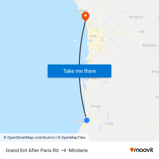 Grand Ent After Paris Rd to Mindarie map