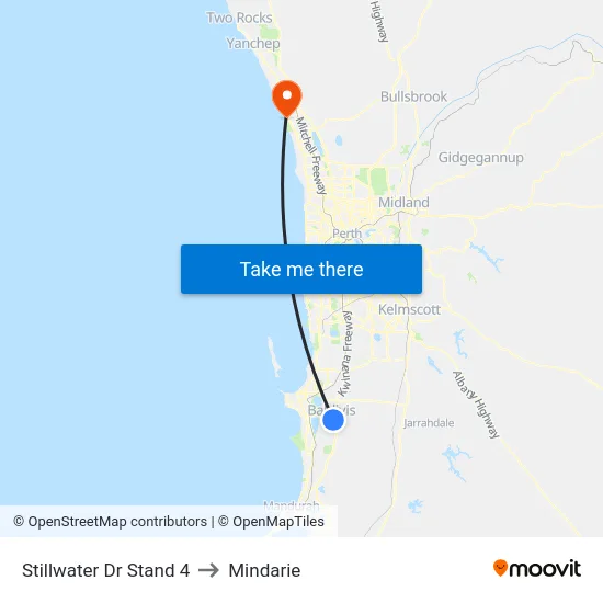 Stillwater Dr Stand 4 to Mindarie map