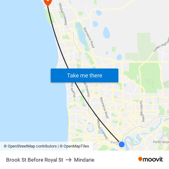 Brook St Before Royal St to Mindarie map