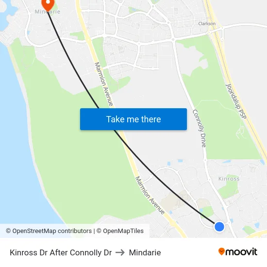 Kinross Dr After Connolly Dr to Mindarie map