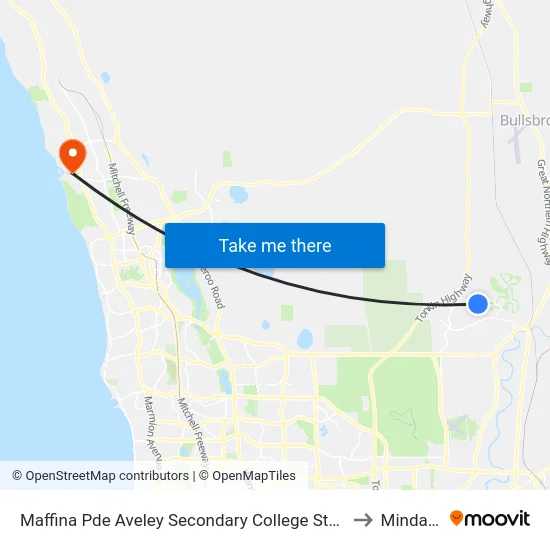 Maffina Pde Aveley Secondary College Stand 1 to Mindarie map
