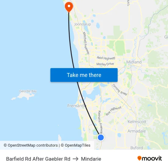Barfield Rd After Gaebler Rd to Mindarie map