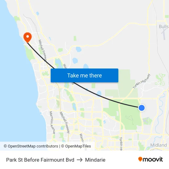 Park St Before Fairmount Bvd to Mindarie map