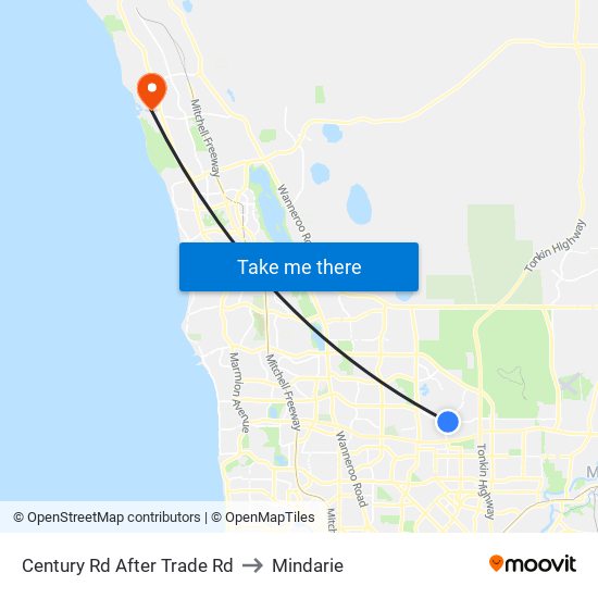 Century Rd After Trade Rd to Mindarie map