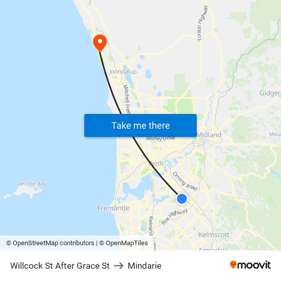 Willcock St After Grace St to Mindarie map