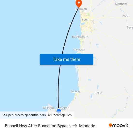 Bussell Hwy After Busselton Bypass to Mindarie map