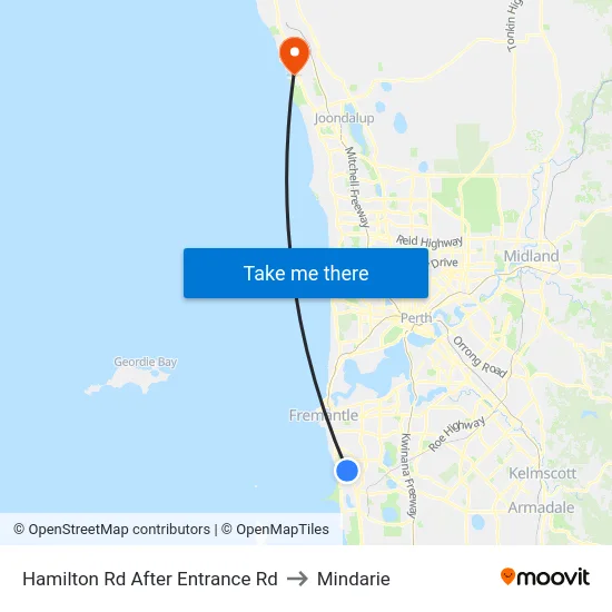 Hamilton Rd After Entrance Rd to Mindarie map