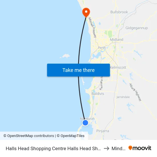 Halls Head Shopping Centre Halls Head Shops (Regional) to Mindarie map