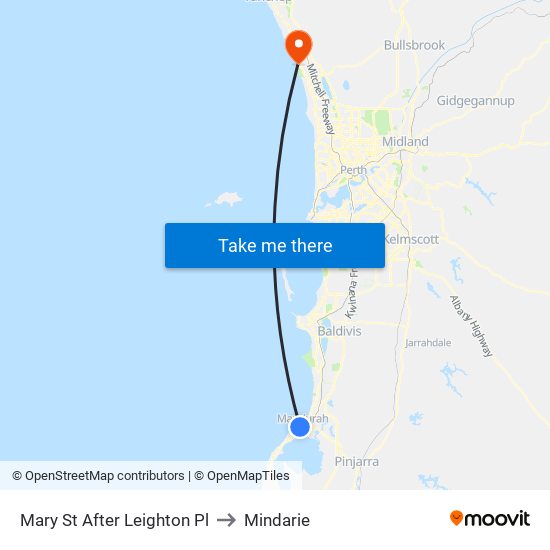 Mary St After Leighton Pl to Mindarie map