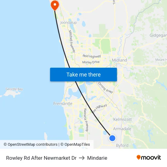 Rowley Rd After Newmarket Dr to Mindarie map