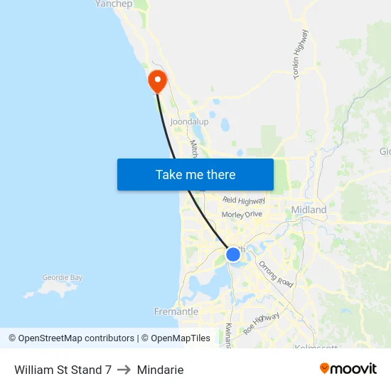 William St Stand 7 to Mindarie map