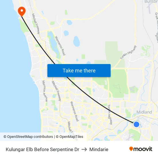 Kulungar Elb Before Serpentine Dr to Mindarie map