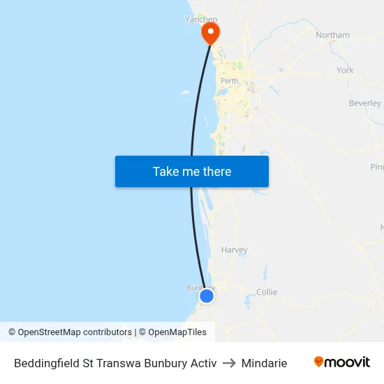 Beddingfield St Transwa Bunbury Activ to Mindarie map