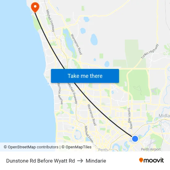 Dunstone Rd Before Wyatt Rd to Mindarie map