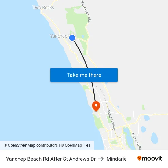 Yanchep Beach Rd After St Andrews Dr to Mindarie map