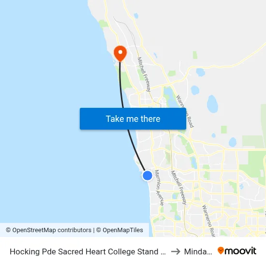 Hocking Pde Sacred Heart College Stand 1 & 2 to Mindarie map