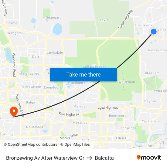 Bronzewing Av After Waterview Gr to Balcatta map