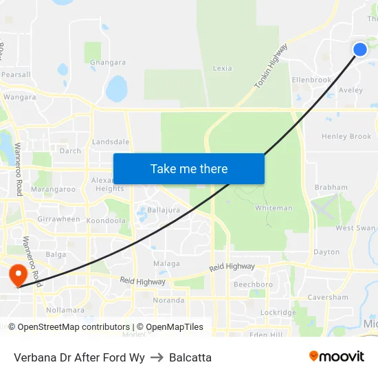 Verbana Dr After Ford Wy to Balcatta map