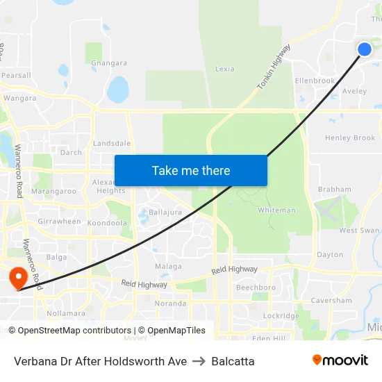Verbana Dr After Holdsworth Ave to Balcatta map