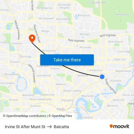 Irvine St After Munt St to Balcatta map