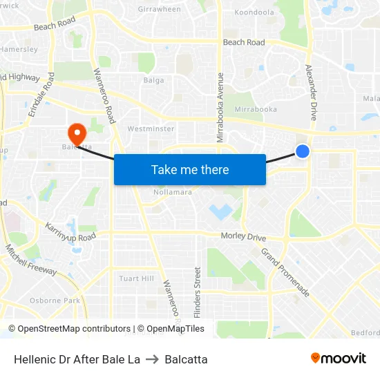 Hellenic Dr After Bale La to Balcatta map