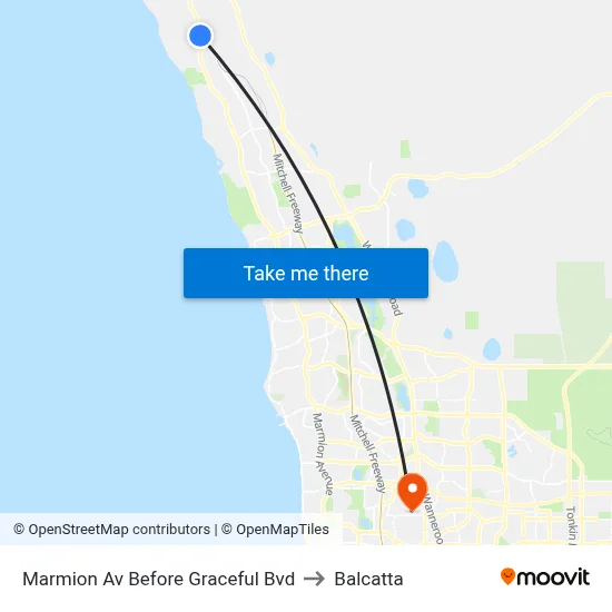 Marmion Av Before Graceful Bvd to Balcatta map