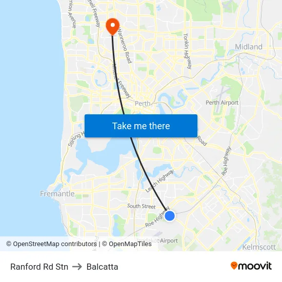 Ranford Rd Stn to Balcatta map