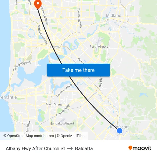 Albany Hwy After Church St to Balcatta map