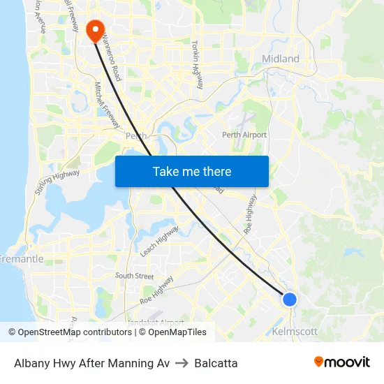 Albany Hwy After Manning Av to Balcatta map