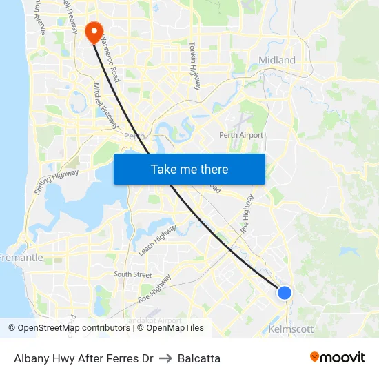 Albany Hwy After Ferres Dr to Balcatta map