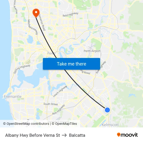 Albany Hwy Before Verna St to Balcatta map