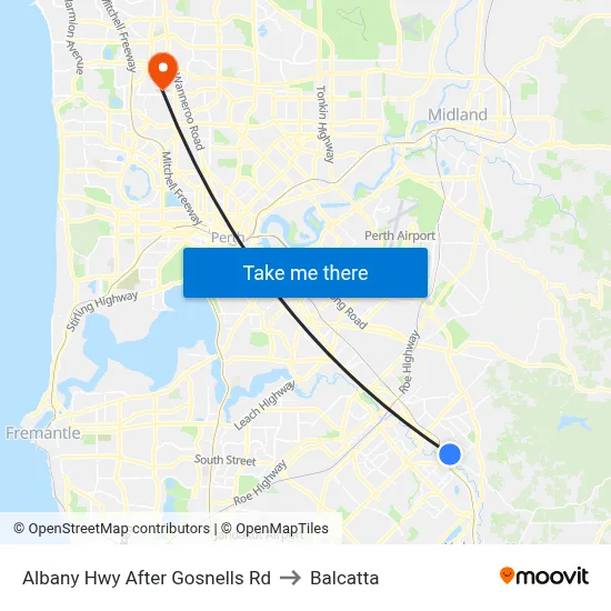 Albany Hwy After Gosnells Rd to Balcatta map