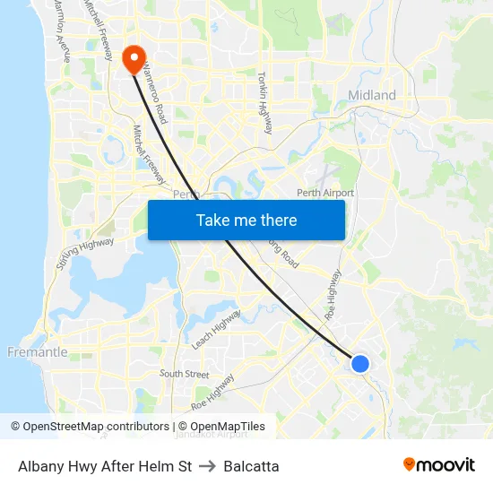 Albany Hwy After Helm St to Balcatta map