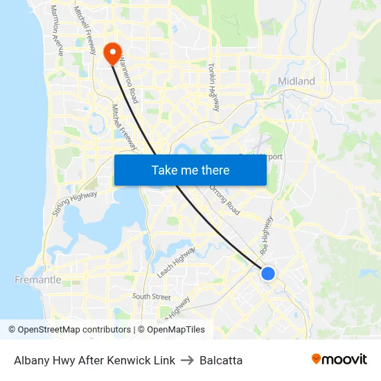 Albany Hwy After Kenwick Link to Balcatta map