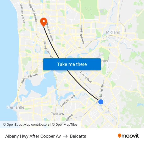 Albany Hwy After Cooper Av to Balcatta map