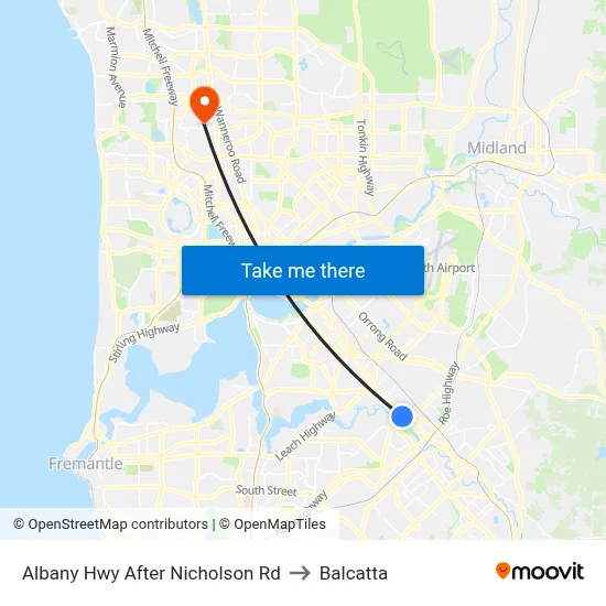 Albany Hwy After Nicholson Rd to Balcatta map