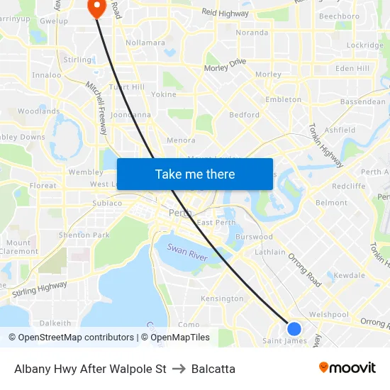 Albany Hwy After Walpole St to Balcatta map
