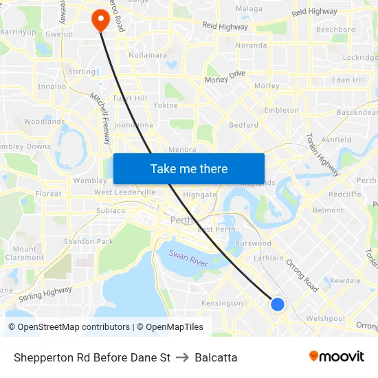Shepperton Rd Before Dane St to Balcatta map